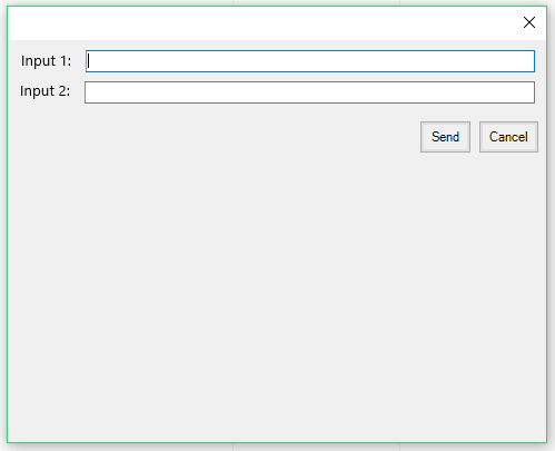 Example Dialog Control with 2 input
fields