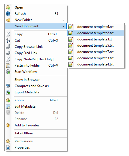 Default document template
picker