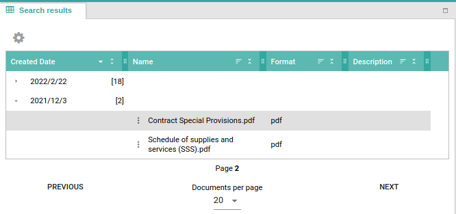 Grouped search results