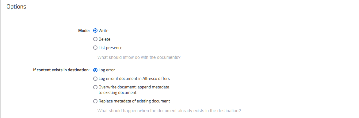Options config write